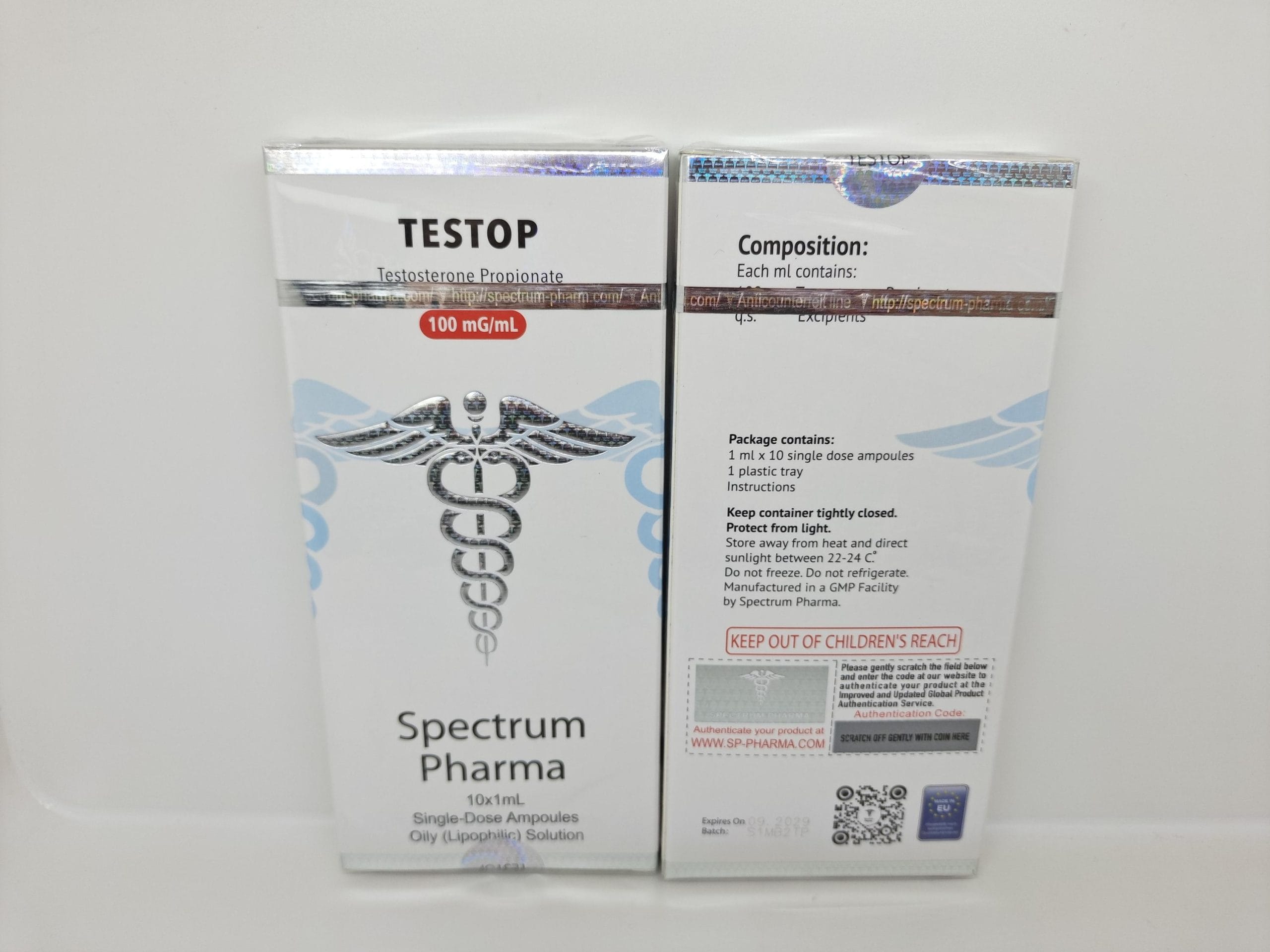 TESTOP-100 mg-1 ml-amp-Spectrum-Pharma-1 Spectrum Pharma TESTOP 100